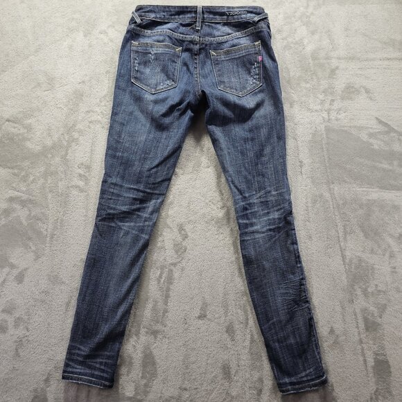 Vigoss Jagger Skinny Jeans Women's Size 26x31 Blue Denim Embroidered Distressed - Picture 2 of 14